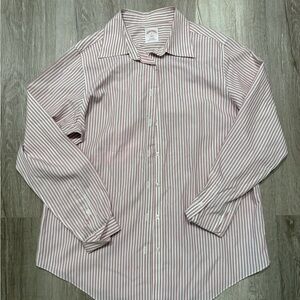 Brooks Brothers Red and White Striped Dress Shirt